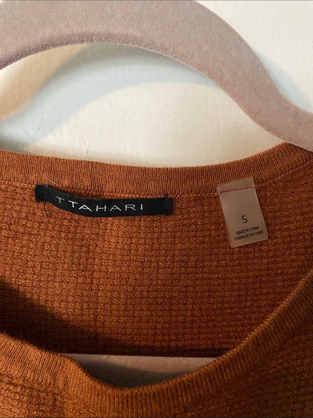 Tahari Women's Burnt Orange Crew Neck Sweater - Picture 3 of 4